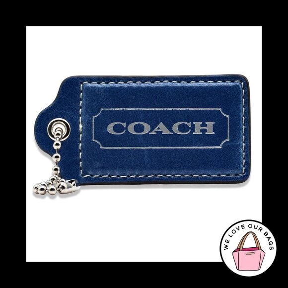 Limited Ed 3" XL COACH Blue & Orange back Leather Fob Bag Charm Keychain HangTag - Picture 1 of 2